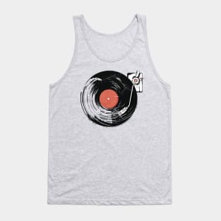 Vintage Record Player Illustration // Vinyl Lover Gift Tank Top